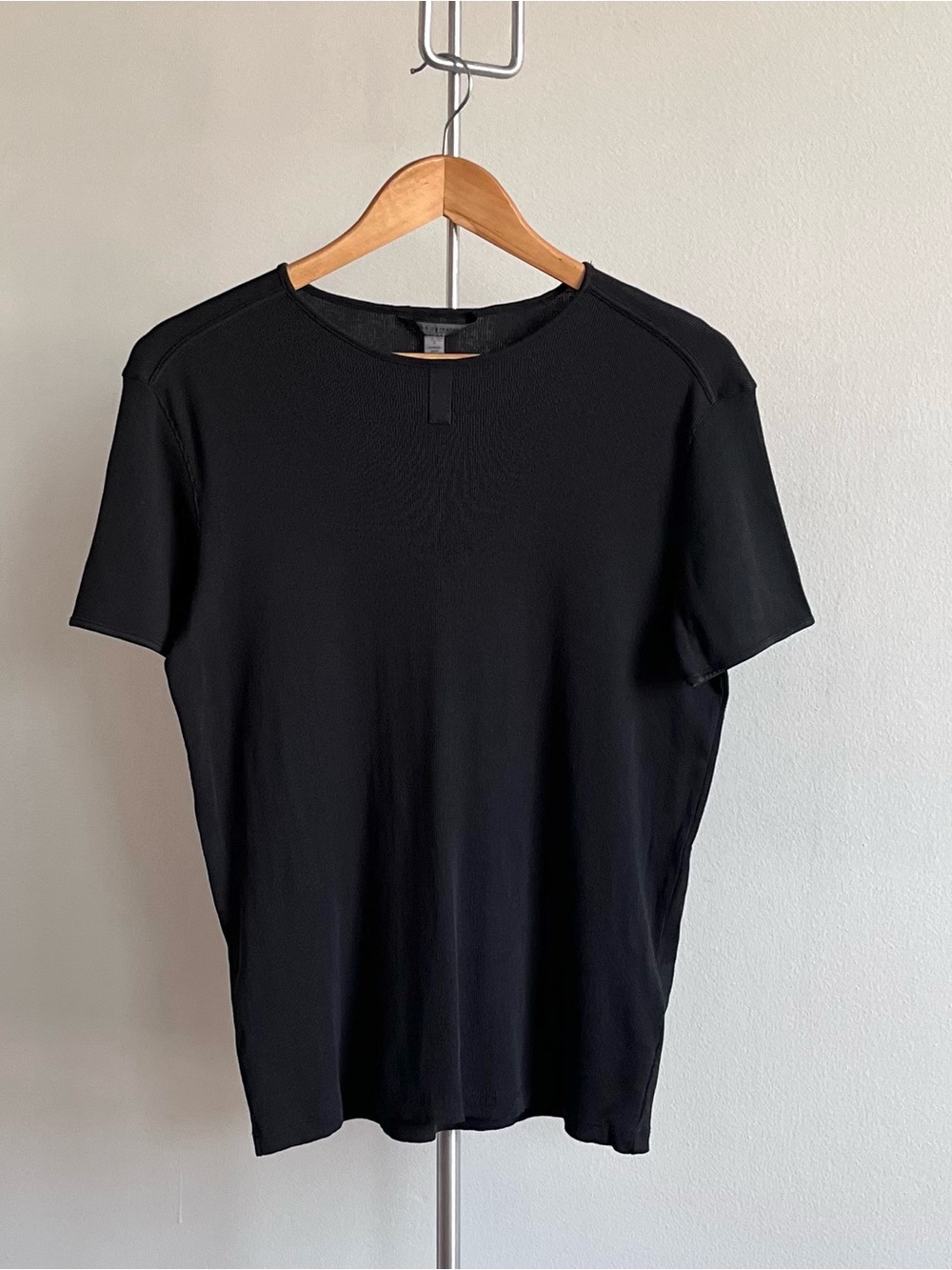 John Varvatos Black Short Sleeve Henley Tee
